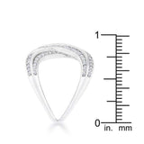 Christa 0.4ct CZ Rhodium Pave X Ring - JGI - Flyclothing LLC