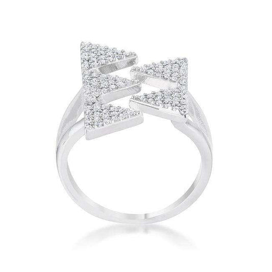 Nori 0.63ct CZ Rhodium Geometric Contemporary Ring - JGI - Flyclothing LLC