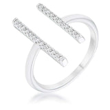 Sharna 12ct CZ Rhodium Parallel Contemporary Ring - JGI - Flyclothing LLC