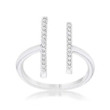 Sharna 12ct CZ Rhodium Parallel Contemporary Ring - JGI - Flyclothing LLC