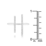 Sharna 12ct CZ Rhodium Parallel Contemporary Ring - JGI - Flyclothing LLC
