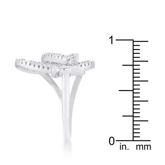 Bea 0.4ct CZ Rhodium Pave Butterfly Ring - JGI - Flyclothing LLC