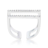 Jenn 0.2ct CZ Rhodium Pave Parallel Ring - JGI - Flyclothing LLC