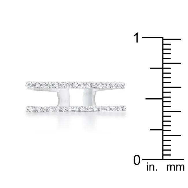 Jenn 0.2ct CZ Rhodium Pave Parallel Ring - JGI - Flyclothing LLC