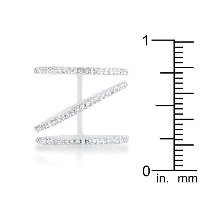 Shauna 0.4ct CZ Rhodium Wide Contemporary Ring - JGI - Flyclothing LLC