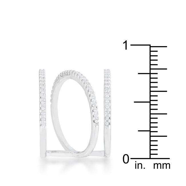 Shauna 0.4ct CZ Rhodium Wide Contemporary Ring - JGI - Flyclothing LLC