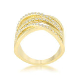 Greta 0.57ct CZ 14k Gold Wide Cocktail Cable Ring - JGI - Flyclothing LLC