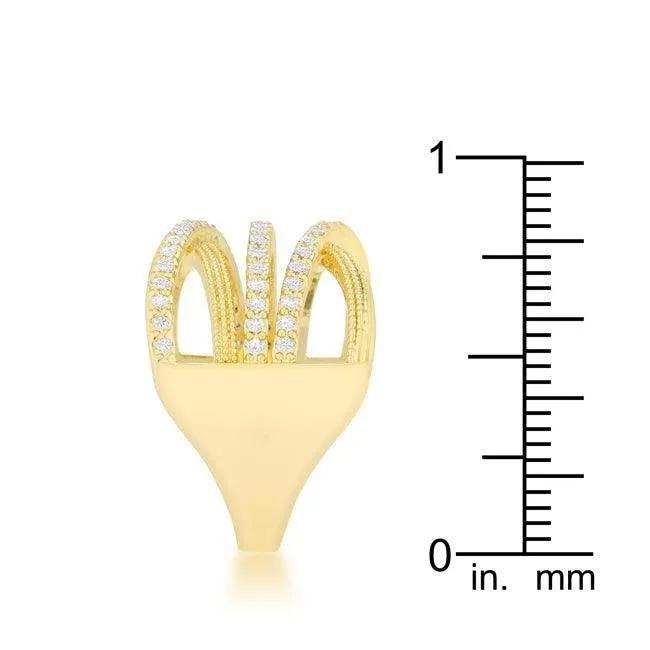 Greta 0.57ct CZ 14k Gold Wide Cocktail Cable Ring - JGI - Flyclothing LLC