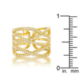 Mandy 0.6ct CZ 14k Gold Contemporary Wide Ring - JGI - Flyclothing LLC