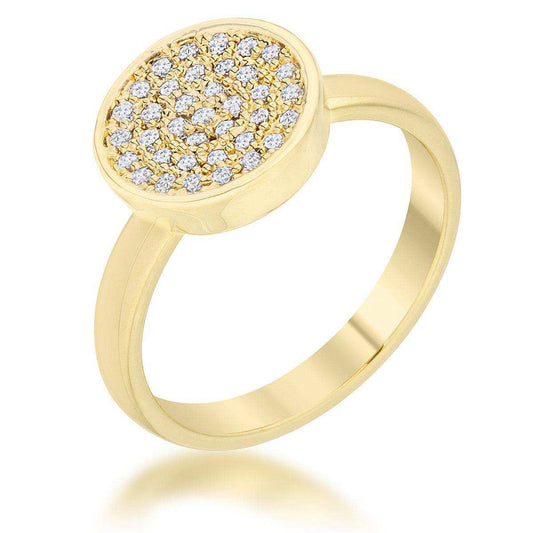 Krystal 0.2ct CZ 14k Gold Pave Circle Ring - JGI - Flyclothing LLC