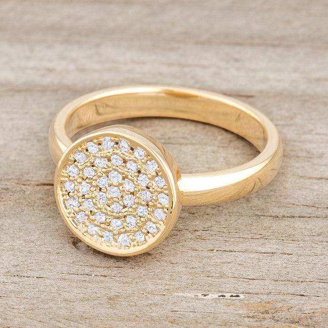 Krystal 0.2ct CZ 14k Gold Pave Circle Ring - JGI - Flyclothing LLC