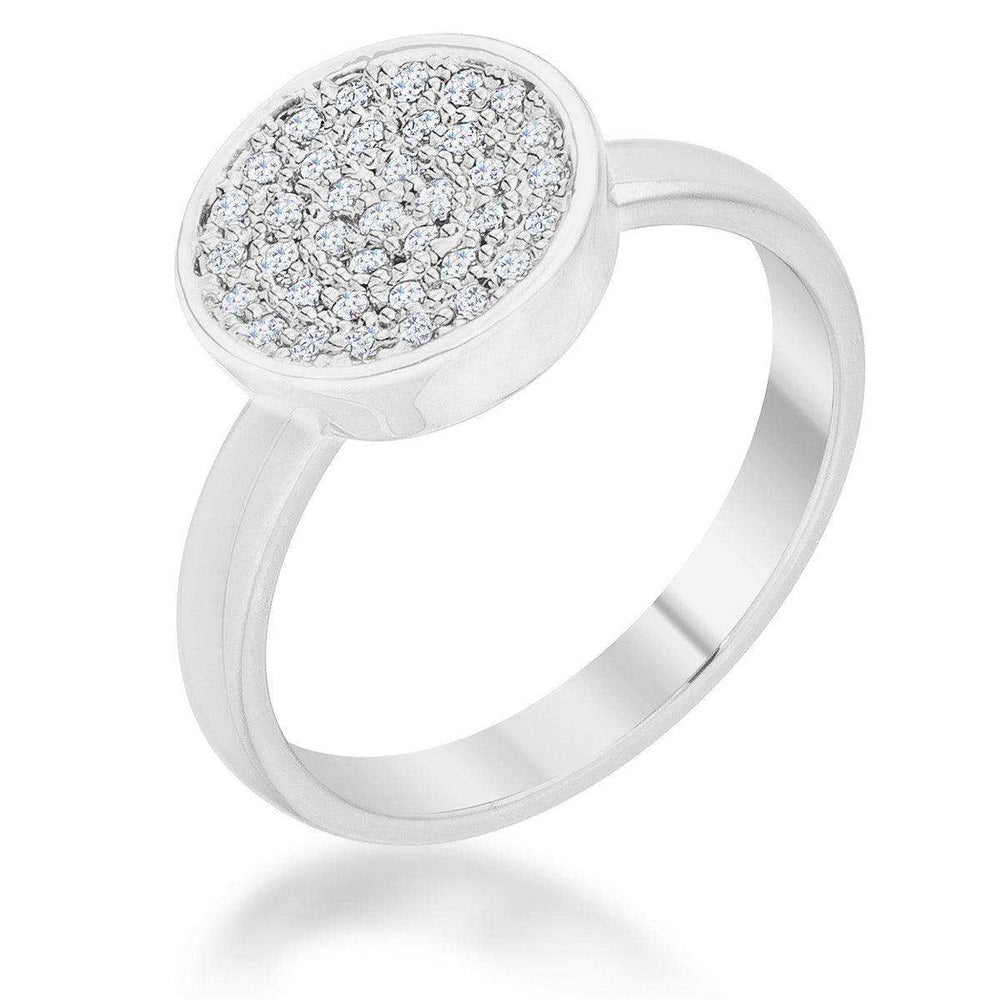 Krystal 0.2ct CZ Rhodium Pave Circle Ring - JGI - Flyclothing LLC