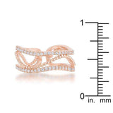 Marina 0.5ct CZ Rose Gold Abstract Cuff Ring - JGI - Flyclothing LLC