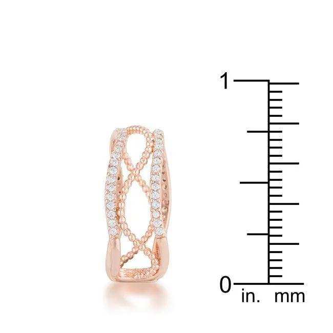 Marina 0.5ct CZ Rose Gold Abstract Cuff Ring - JGI - Flyclothing LLC