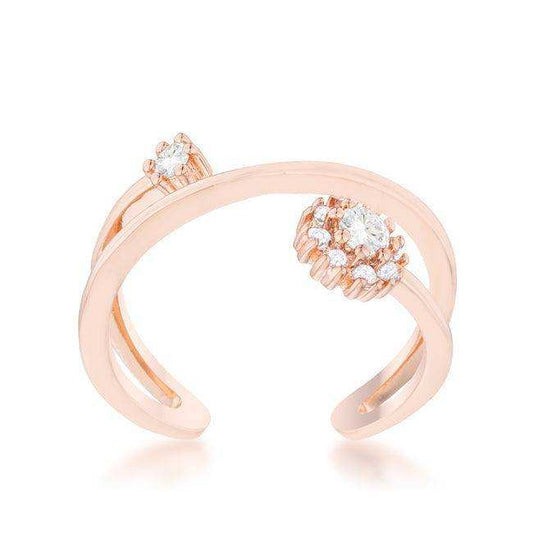 Krista 0.25ct CZ Rose Gold Abstract Wrap Ring - JGI - Flyclothing LLC