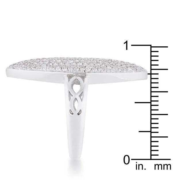 Bella 2.3ct CZ Rhodium Contemporary Cocktail Ring - JGI - Flyclothing LLC