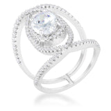 Maura 2.4ct CZ Rhodium Contemporary Cocktail Ring - JGI - Flyclothing LLC