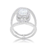 Maura 2.4ct CZ Rhodium Contemporary Cocktail Ring - JGI - Flyclothing LLC