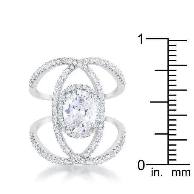 Maura 2.4ct CZ Rhodium Contemporary Cocktail Ring - JGI - Flyclothing LLC