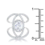 Maura 2.4ct CZ Rhodium Contemporary Cocktail Ring - JGI - Flyclothing LLC