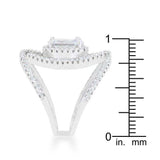 Maura 2.4ct CZ Rhodium Contemporary Cocktail Ring - JGI - Flyclothing LLC