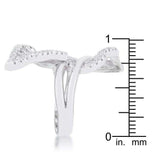 Lina 0.4ct CZ Rhodium Leaf Wrap Ring - JGI - Flyclothing LLC