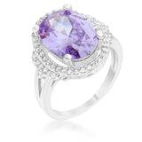 Melanie 5.95ct Amethyst CZ Rhodium Cocktail Ring - JGI - Flyclothing LLC