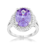 Melanie 5.95ct Amethyst CZ Rhodium Cocktail Ring - JGI - Flyclothing LLC