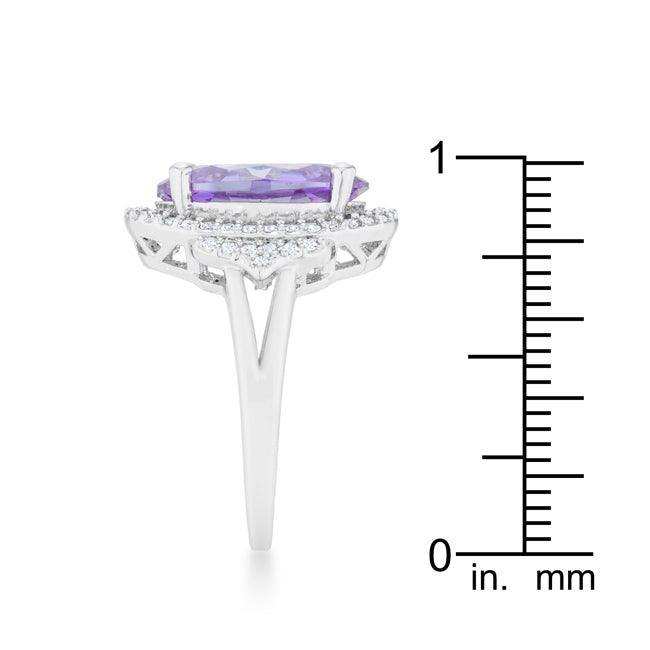 Melanie 5.95ct Amethyst CZ Rhodium Cocktail Ring - JGI - Flyclothing LLC