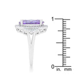 Melanie 5.95ct Amethyst CZ Rhodium Cocktail Ring - JGI - Flyclothing LLC
