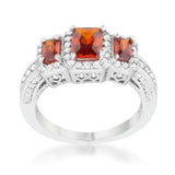 Rita 2.3ct Garnet CZ Rhodium Classic Trio Ring - JGI - Flyclothing LLC