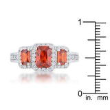 Rita 2.3ct Garnet CZ Rhodium Classic Trio Ring - JGI - Flyclothing LLC