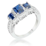 Rita 2.3ct Sapphire CZ Rhodium Classic Trio Ring - JGI - Flyclothing LLC
