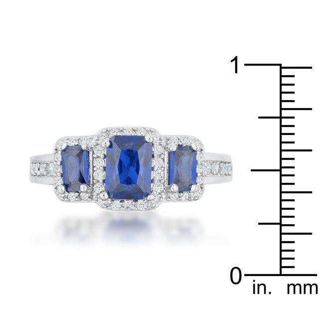 Rita 2.3ct Sapphire CZ Rhodium Classic Trio Ring - JGI - Flyclothing LLC