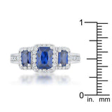 Rita 2.3ct Sapphire CZ Rhodium Classic Trio Ring - JGI - Flyclothing LLC