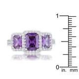 Rita 2.3ct Amethyst CZ Rhodium Classic Trio Ring - JGI - Flyclothing LLC