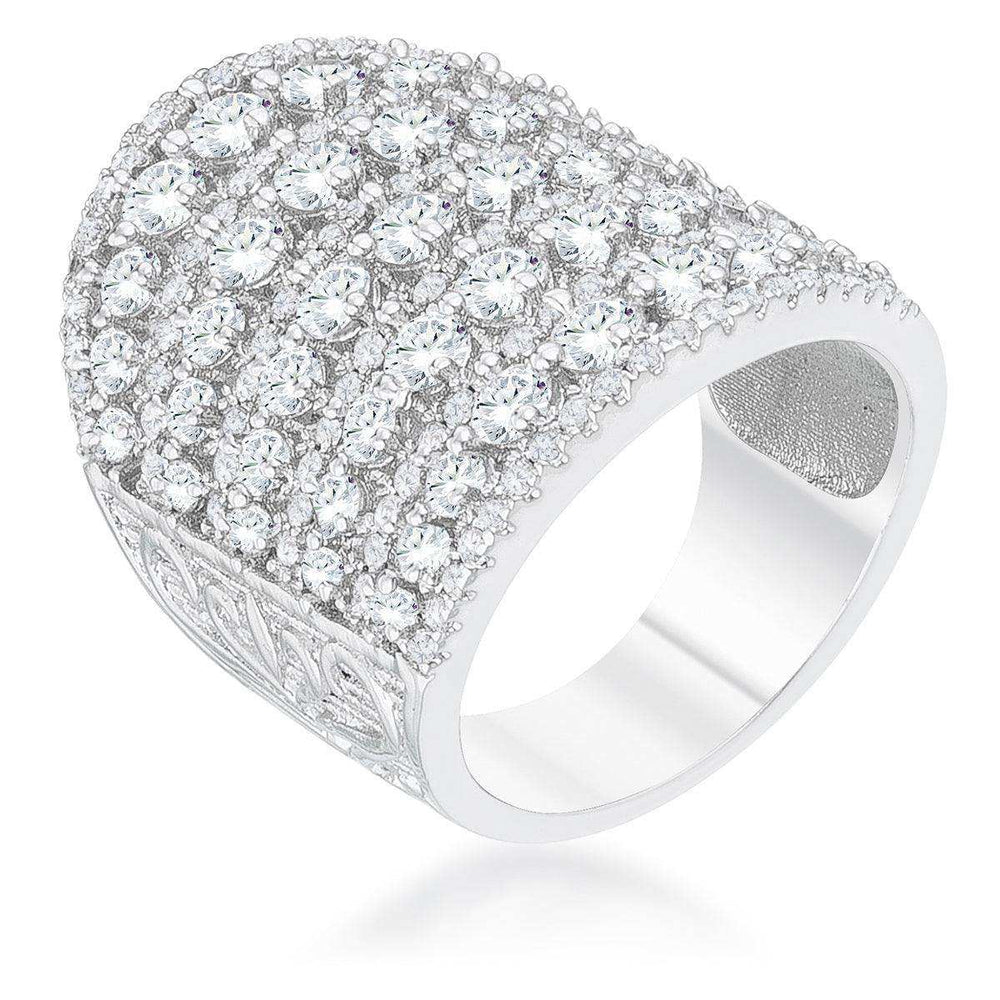 Charlyn 2.5ct Rhodium CZ Statement Cocktail Ring - JGI - Flyclothing LLC
