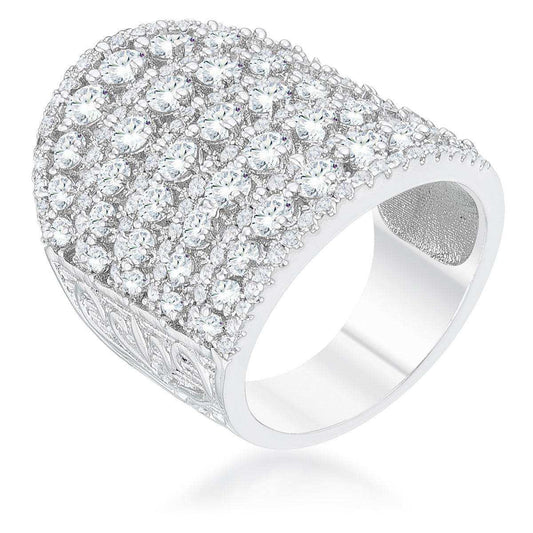 Charlyn 2.5ct Rhodium CZ Statement Cocktail Ring - JGI - Flyclothing LLC