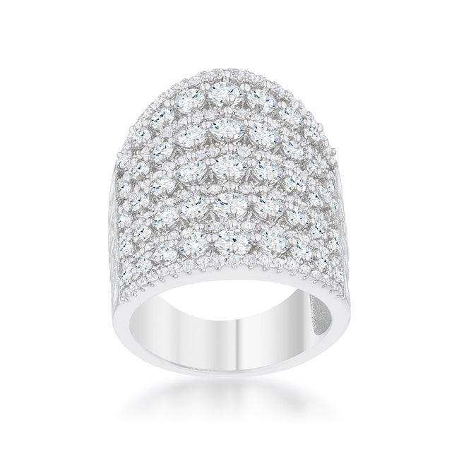 Charlyn 2.5ct Rhodium CZ Statement Cocktail Ring - JGI - Flyclothing LLC