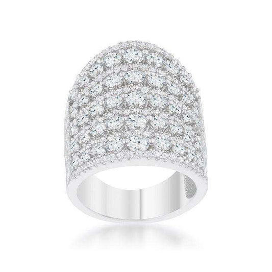 Charlyn 2.5ct Rhodium CZ Statement Cocktail Ring - JGI - Flyclothing LLC