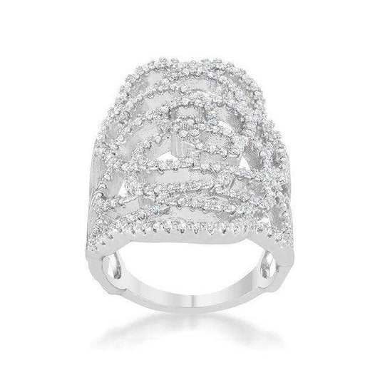 Rosa 1.25ct CZ Rhodium Filigree Cocktail Ring - JGI - Flyclothing LLC