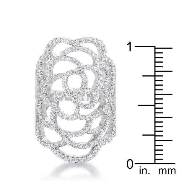 Rosa 1.25ct CZ Rhodium Filigree Cocktail Ring - JGI - Flyclothing LLC