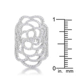 Rosa 1.25ct CZ Rhodium Filigree Cocktail Ring - JGI - Flyclothing LLC
