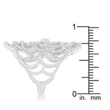 Rosa 1.25ct CZ Rhodium Filigree Cocktail Ring - JGI - Flyclothing LLC