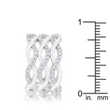 Contemporary 0.88ct CZ Rhodium Twist Wide Cocktail Ring - JGI - Flyclothing LLC