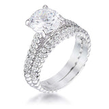 2.1Ct Rhodium Plated Baroque Style Wedding Set - JGI - Flyclothing LLC