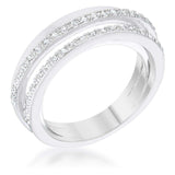 Lynn 0.25ct CZ Rhodium Twisted Trio Band Ring - JGI - Flyclothing LLC