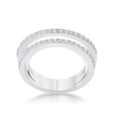 Lynn 0.25ct CZ Rhodium Twisted Trio Band Ring - JGI - Flyclothing LLC
