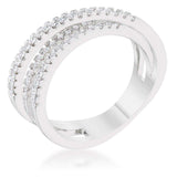 Laurie 0.2ct CZ Rhodium Contemporary Trio Band Ring - JGI - Flyclothing LLC