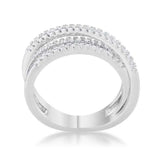 Laurie 0.2ct CZ Rhodium Contemporary Trio Band Ring - JGI - Flyclothing LLC